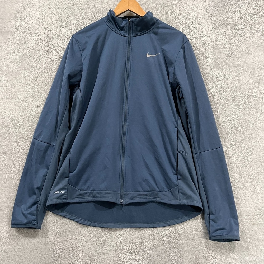 Nike Running Dri-FIT Element Thermal Jacket Men Large Grid Fleece 683914-460‎